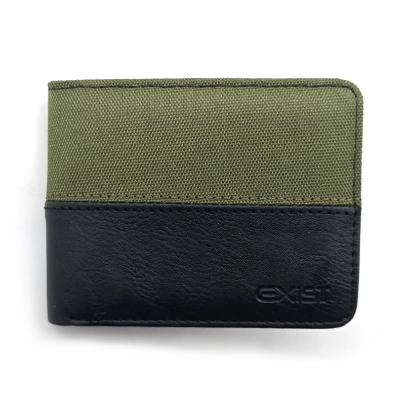 Polyester hỗn hợp ví PU Bifold cho nam giới