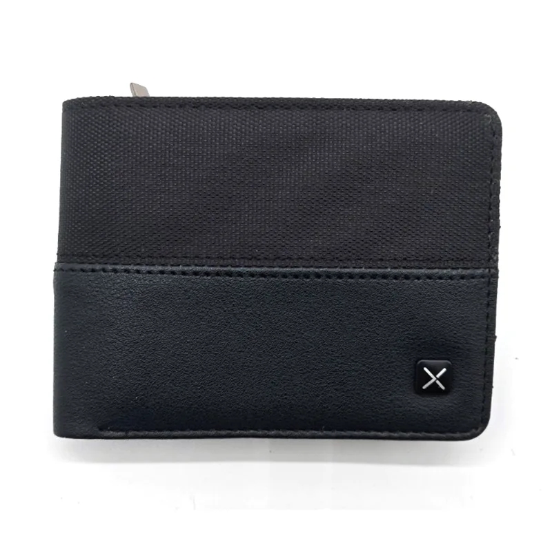 Thiết kế đơn giản PU bifold ví với túi khóa kéo và khe cắm đa thẻ